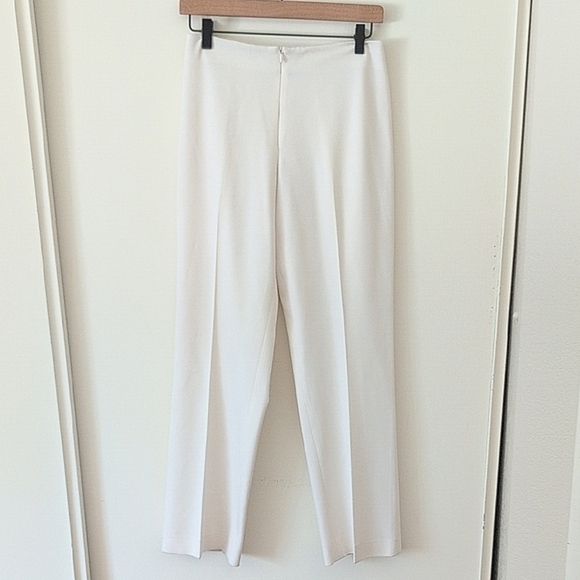 Fabrizio Gianni Pants - Fabrizio Gianni Womens 27 Cropped Dress Pants White Office Neutral Contemporary